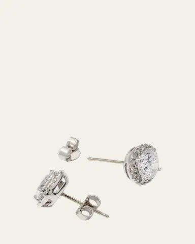 FANTASIA by DESERIO Sterling Silver 1.5ct Pave Stud Earrings | Thumbnail 4 FANTASIA by DESERIO Sterling Silver 1.5ct Pave Stud Earrings | Thumbnail 4