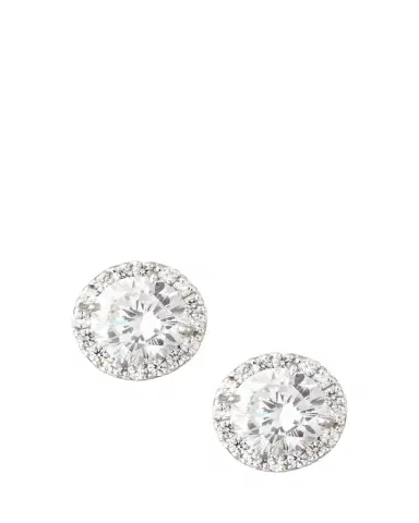 FANTASIA by DESERIO Sterling Silver 1.5ct Pave Stud Earrings | Thumbnail 1 FANTASIA by DESERIO Sterling Silver 1.5ct Pave Stud Earrings | Thumbnail 1