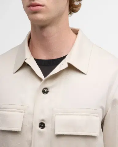 ZEGNA Men's Oasi Cashmere Overshirt | Thumbnail 4 ZEGNA Men's Oasi Cashmere Overshirt | Thumbnail 4