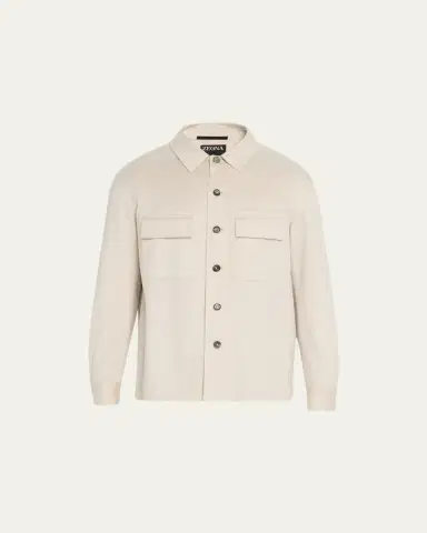 ZEGNA Men's Oasi Cashmere Overshirt | Thumbnail 7 ZEGNA Men's Oasi Cashmere Overshirt | Thumbnail 7