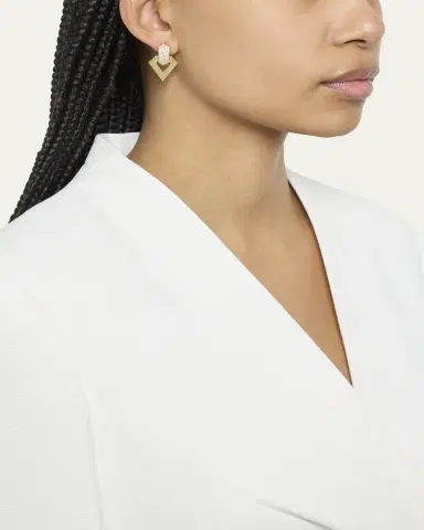 DRIES CRIEL 18k Yellow Gold Diamond Brute Pendant Earrings | Thumbnail 2 DRIES CRIEL 18k Yellow Gold Diamond Brute Pendant Earrings | Thumbnail 2