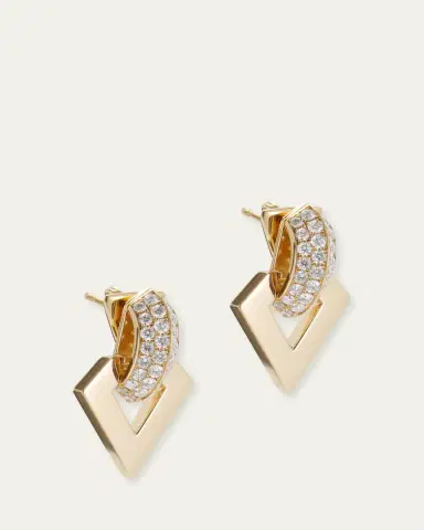 DRIES CRIEL 18k Yellow Gold Diamond Brute Pendant Earrings | Thumbnail 3 DRIES CRIEL 18k Yellow Gold Diamond Brute Pendant Earrings | Thumbnail 3