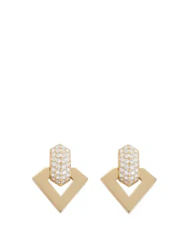 DRIES CRIEL 18k Yellow Gold Diamond Brute Pendant Earrings | Thumbnail 1 DRIES CRIEL 18k Yellow Gold Diamond Brute Pendant Earrings | Thumbnail 1
