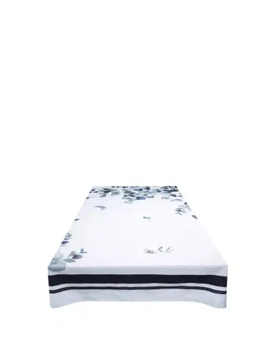 The Lino Eucalyptus Navy Tablecloth, 71" x 125" | Thumbnail 1 The Lino Eucalyptus Navy Tablecloth, 71" x 125" | Thumbnail 1