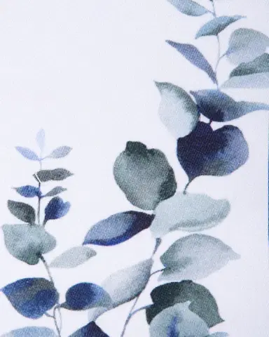 The Lino Eucalyptus Navy Tablecloth, 71" Square | Thumbnail 2 The Lino Eucalyptus Navy Tablecloth, 71" Square | Thumbnail 2