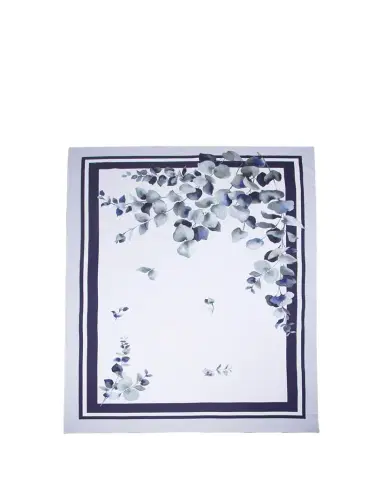 The Lino Eucalyptus Navy Tablecloth, 71" Square | Thumbnail 1 The Lino Eucalyptus Navy Tablecloth, 71" Square | Thumbnail 1