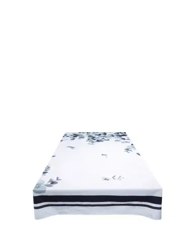 The Lino Eucalyptus Navy Tablecloth, 71" x 98" | Thumbnail 1 The Lino Eucalyptus Navy Tablecloth, 71" x 98" | Thumbnail 1