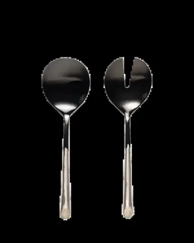Daniel van Dijck Black and Silver Salad Server Set | Thumbnail 2 Daniel van Dijck Black and Silver Salad Server Set | Thumbnail 2