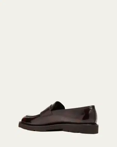 John Lobb Men's Lopez Apron-Toe Leather Penny Loafers | Thumbnail 4 John Lobb Men's Lopez Apron-Toe Leather Penny Loafers | Thumbnail 4