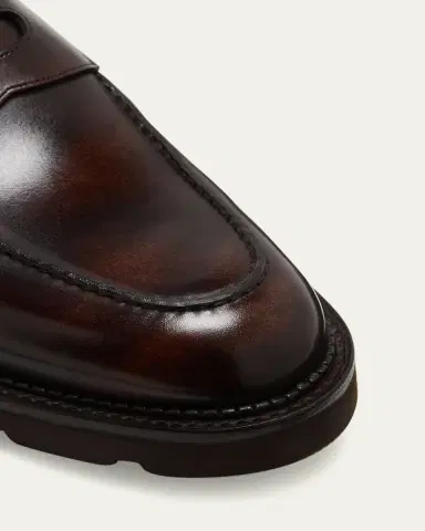 John Lobb Men's Lopez Apron-Toe Leather Penny Loafers | Thumbnail 5 John Lobb Men's Lopez Apron-Toe Leather Penny Loafers | Thumbnail 5