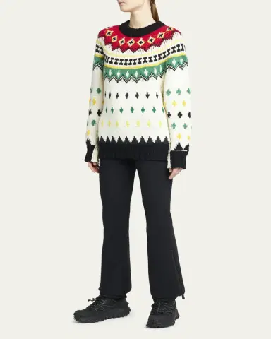 Moncler Intarsia Knit Wool Crewneck | Thumbnail 2 Moncler Intarsia Knit Wool Crewneck | Thumbnail 2