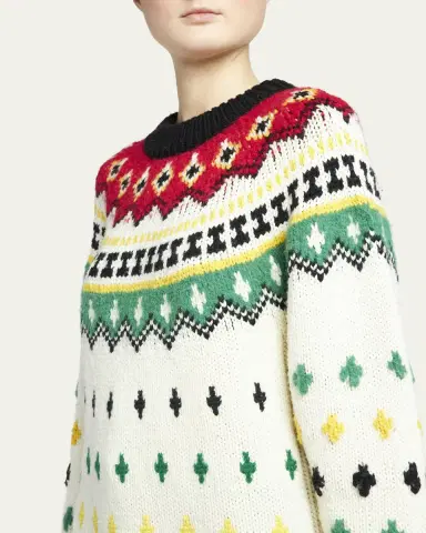 Moncler Intarsia Knit Wool Crewneck | Thumbnail 5 Moncler Intarsia Knit Wool Crewneck | Thumbnail 5