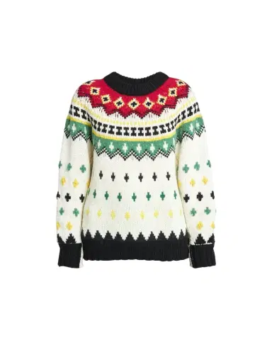 Moncler Intarsia Knit Wool Crewneck | Thumbnail 1 Moncler Intarsia Knit Wool Crewneck | Thumbnail 1