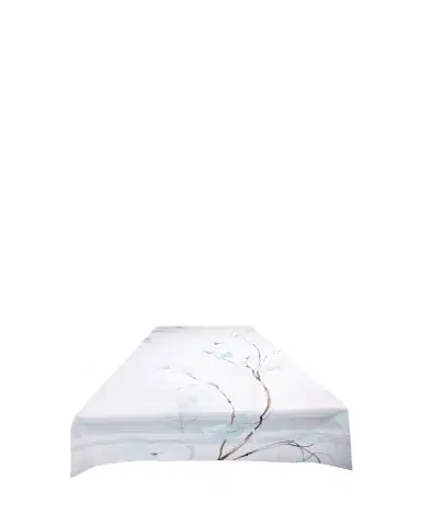 The Lino Japan Aqua Tablecloth, 71" x 125" | Thumbnail 1 The Lino Japan Aqua Tablecloth, 71" x 125" | Thumbnail 1