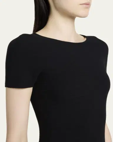 Giorgio Armani Scoop-Neck Short-Sleeve Tee, Black | Thumbnail 5 Giorgio Armani Scoop-Neck Short-Sleeve Tee, Black | Thumbnail 5