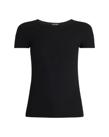 Giorgio Armani Scoop-Neck Short-Sleeve Tee, Black | Thumbnail 1 Giorgio Armani Scoop-Neck Short-Sleeve Tee, Black | Thumbnail 1