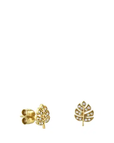 Sydney Evan 14K Tiny Monstera Leaf Stud Earring, Single | Thumbnail 1 Sydney Evan 14K Tiny Monstera Leaf Stud Earring, Single | Thumbnail 1