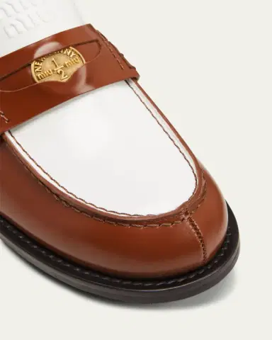 Miu Miu Bicolor Calfskin Penny Loafers | Thumbnail 5 Miu Miu Bicolor Calfskin Penny Loafers | Thumbnail 5