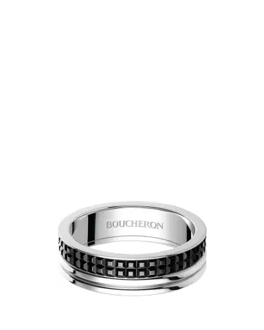 Boucheron White Gold Quatre Black Edition Band Ring, Large Model | Thumbnail 1 Boucheron White Gold Quatre Black Edition Band Ring, Large Model | Thumbnail 1