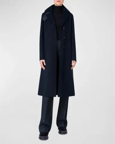 Akris Leather Collar Cashmere Coat | Thumbnail 2 Akris Leather Collar Cashmere Coat | Thumbnail 2