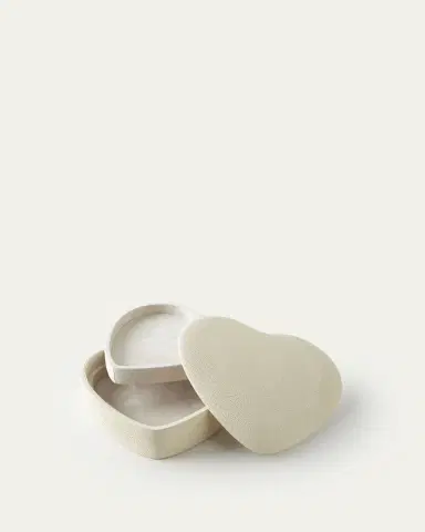 AERIN Faux Shagreen Heart Jewelry Box, Cream | Thumbnail 2 AERIN Faux Shagreen Heart Jewelry Box, Cream | Thumbnail 2