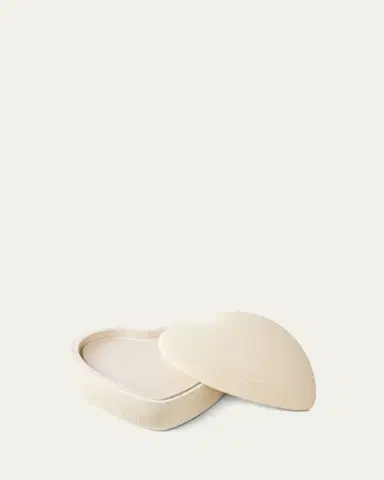 AERIN Faux Shagreen Heart Jewelry Box, Cream | Thumbnail 3 AERIN Faux Shagreen Heart Jewelry Box, Cream | Thumbnail 3