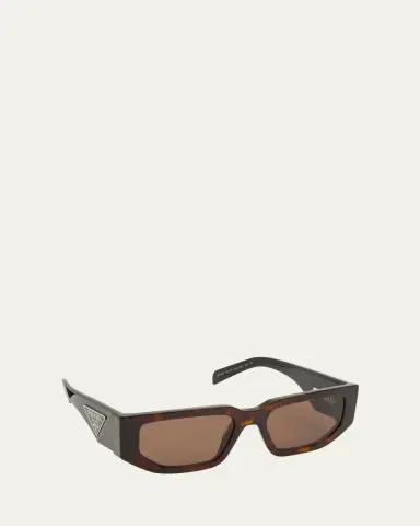 Prada Men's Triangle Logo Bicolor Rectangle Sunglasses | Thumbnail 2 Prada Men's Triangle Logo Bicolor Rectangle Sunglasses | Thumbnail 2