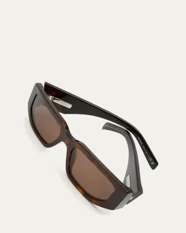 Prada Men's Triangle Logo Bicolor Rectangle Sunglasses | Thumbnail 3 Prada Men's Triangle Logo Bicolor Rectangle Sunglasses | Thumbnail 3