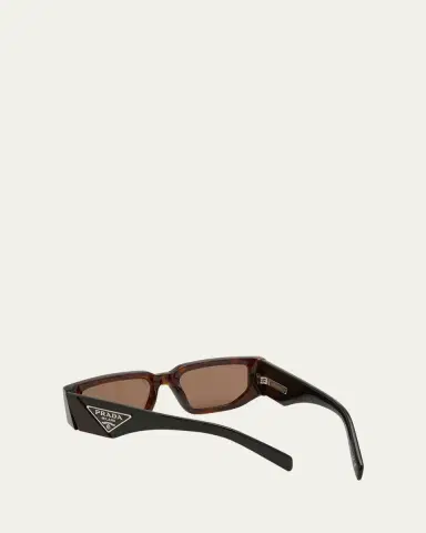 Prada Men's Triangle Logo Bicolor Rectangle Sunglasses | Thumbnail 4 Prada Men's Triangle Logo Bicolor Rectangle Sunglasses | Thumbnail 4