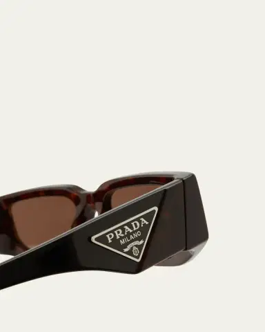 Prada Men's Triangle Logo Bicolor Rectangle Sunglasses | Thumbnail 5 Prada Men's Triangle Logo Bicolor Rectangle Sunglasses | Thumbnail 5