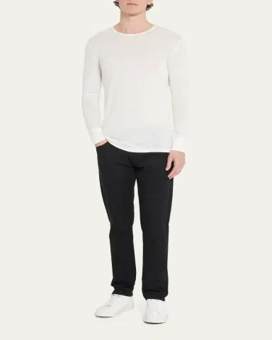 Zimmerli Men's Wool-Silk Crewneck T-Shirt | Thumbnail 2 Zimmerli Men's Wool-Silk Crewneck T-Shirt | Thumbnail 2