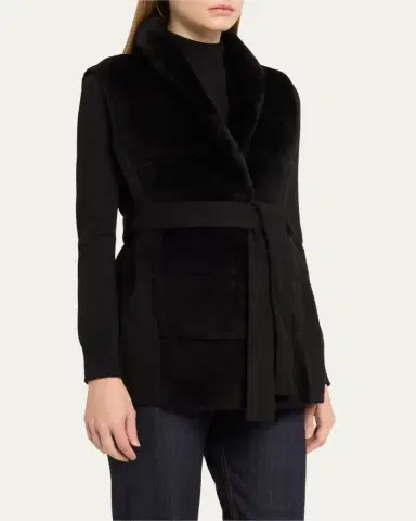 Gorski Reversible Shearling Vest with Belt | Thumbnail 4 Gorski Reversible Shearling Vest with Belt | Thumbnail 4