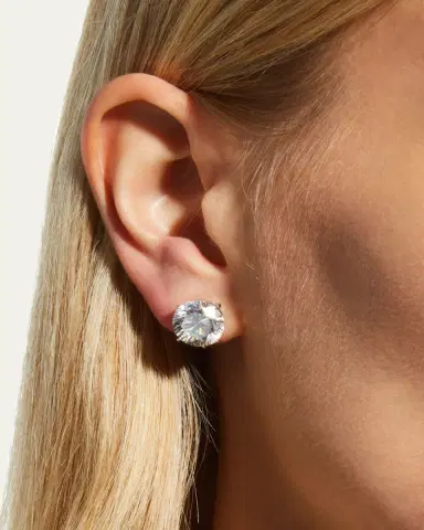 Fantasia by DeSerio CZ Round Stud Earrings, 10.00 TCW | Thumbnail 2 Fantasia by DeSerio CZ Round Stud Earrings, 10.00 TCW | Thumbnail 2