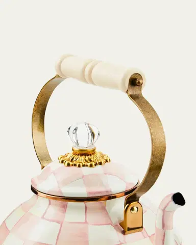 MacKenzie-Childs Rosy Check Enamel Tea Kettle, 3qt. | Thumbnail 2 MacKenzie-Childs Rosy Check Enamel Tea Kettle, 3qt. | Thumbnail 2