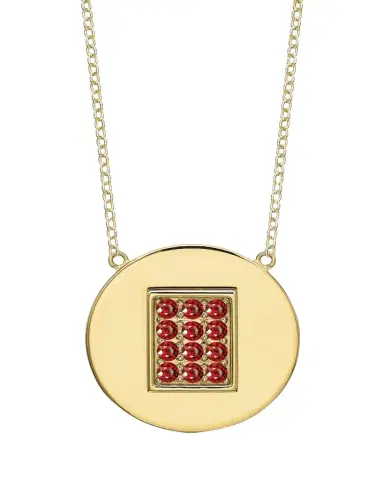 Tracee Nichols 14K Gold Garnet Birthstone Token Necklace | Thumbnail 1 Tracee Nichols 14K Gold Garnet Birthstone Token Necklace | Thumbnail 1