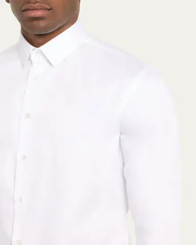 Giorgio Armani Men's Solid Cotton Sport Shirt | Thumbnail 5 Giorgio Armani Men's Solid Cotton Sport Shirt | Thumbnail 5