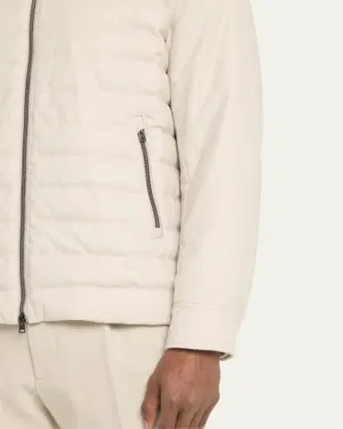 HERNO Men's Padded Silk-Cashmere Zip Jacket | Thumbnail 5 HERNO Men's Padded Silk-Cashmere Zip Jacket | Thumbnail 5