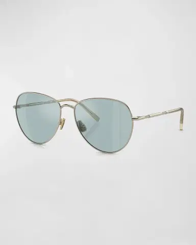Brunello Cucinelli Oversized Titanium & Plastic Aviator Sunglasses | Thumbnail 11 Brunello Cucinelli Oversized Titanium & Plastic Aviator Sunglasses | Thumbnail 11