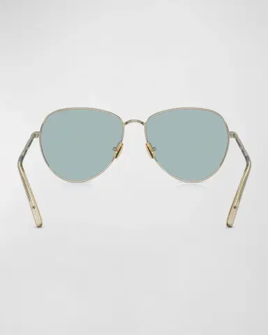Brunello Cucinelli Oversized Titanium & Plastic Aviator Sunglasses | Thumbnail 12 Brunello Cucinelli Oversized Titanium & Plastic Aviator Sunglasses | Thumbnail 12