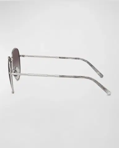Brunello Cucinelli Oversized Titanium & Plastic Aviator Sunglasses | Thumbnail 13 Brunello Cucinelli Oversized Titanium & Plastic Aviator Sunglasses | Thumbnail 13