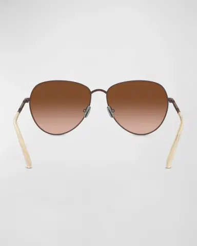 Brunello Cucinelli Oversized Titanium & Plastic Aviator Sunglasses | Thumbnail 18 Brunello Cucinelli Oversized Titanium & Plastic Aviator Sunglasses | Thumbnail 18