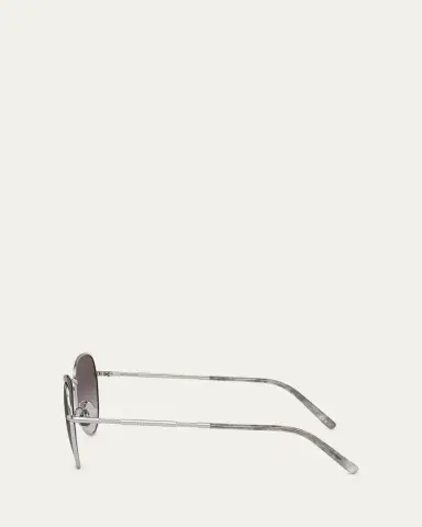 Brunello Cucinelli Oversized Titanium & Plastic Aviator Sunglasses | Thumbnail 6 Brunello Cucinelli Oversized Titanium & Plastic Aviator Sunglasses | Thumbnail 6