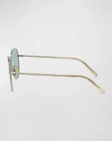 Brunello Cucinelli Oversized Titanium & Plastic Aviator Sunglasses | Thumbnail 10 Brunello Cucinelli Oversized Titanium & Plastic Aviator Sunglasses | Thumbnail 10