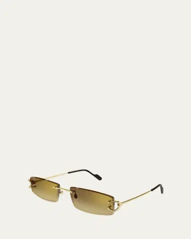 Cartier Men's Rimless Metal Rectangle Sunglasses | Thumbnail 4 Cartier Men's Rimless Metal Rectangle Sunglasses | Thumbnail 4