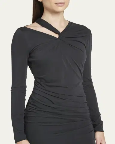Giorgio Armani Cutout Viscose Jersey Body-Con Midi Dress | Thumbnail 11 Giorgio Armani Cutout Viscose Jersey Body-Con Midi Dress | Thumbnail 11