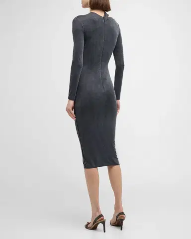 Giorgio Armani Cutout Viscose Jersey Body-Con Midi Dress | Thumbnail 3 Giorgio Armani Cutout Viscose Jersey Body-Con Midi Dress | Thumbnail 3