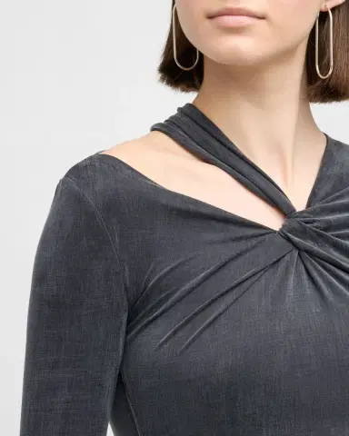Giorgio Armani Cutout Viscose Jersey Body-Con Midi Dress | Thumbnail 4 Giorgio Armani Cutout Viscose Jersey Body-Con Midi Dress | Thumbnail 4