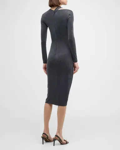 Giorgio Armani Cutout Viscose Jersey Body-Con Midi Dress | Thumbnail 5 Giorgio Armani Cutout Viscose Jersey Body-Con Midi Dress | Thumbnail 5