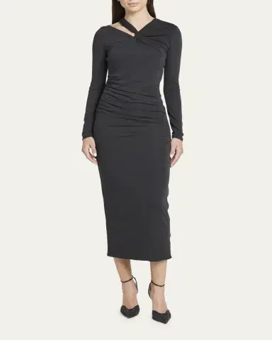 Giorgio Armani Cutout Viscose Jersey Body-Con Midi Dress | Thumbnail 8 Giorgio Armani Cutout Viscose Jersey Body-Con Midi Dress | Thumbnail 8