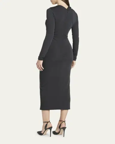 Giorgio Armani Cutout Viscose Jersey Body-Con Midi Dress | Thumbnail 9 Giorgio Armani Cutout Viscose Jersey Body-Con Midi Dress | Thumbnail 9